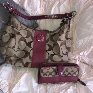 Coach purse and matching wallet